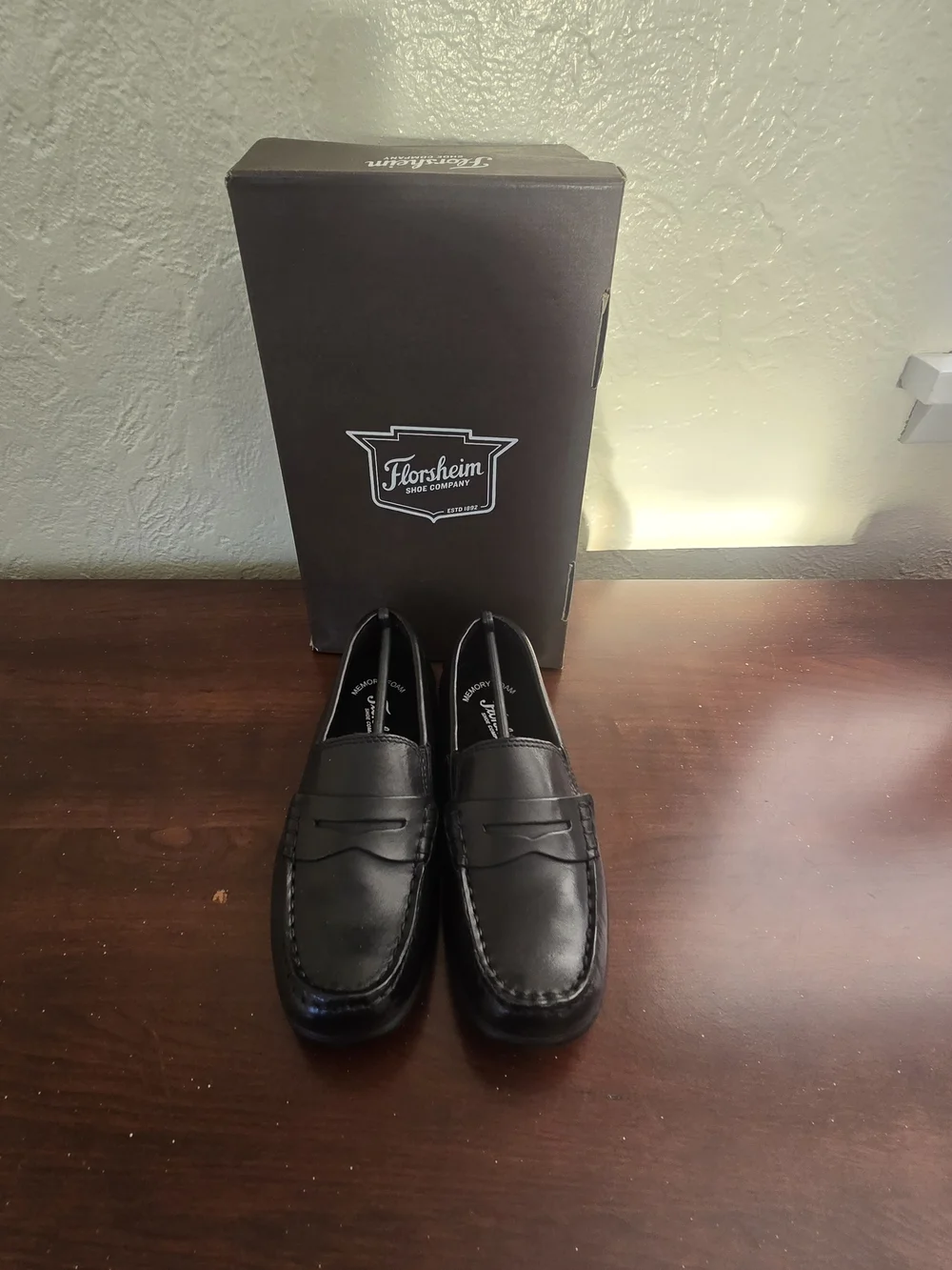 NWT Florsheim Kids Jasper Driver Jr Leather Penny Loafers Black Size 1.5M NWB